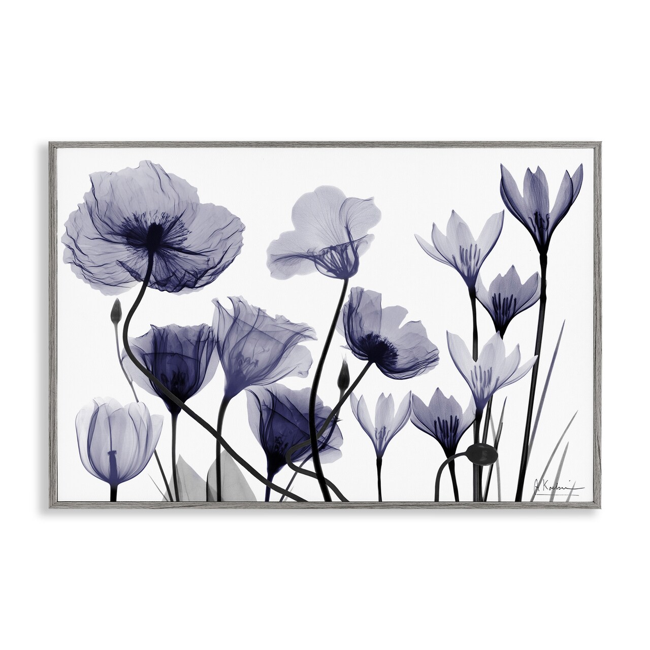 Stupell Industries Dusk Delight Blue Florals Framed Giclee By Albert Koetsier